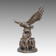 Large Animal Brass Statue Tercel/Eagle Bronze Garden Sculpture Tpls-103
